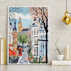 London Paint By Numbers For Adults Beginner DIY Wall Art Decor 12×16 In