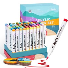 60 Colors Acrylic Paint Pens, Paint Markers Pens, for Artists Adults Coloring…