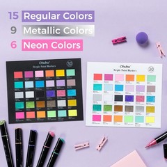 Ohuhu Acrylic Paint Pens 30 Colors Dual Tips (Round & Fine) High Opacity Paint