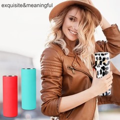 2 Pcs Sublimation Tumblers, 20oz Skinny Straight Silicone Wraps, Bands for Bo…