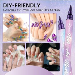 12 Colors Nail Art Pens Set 3D Nail Polish Pens Graffiti Dotting Pen Acrylic …
