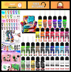 33 Colors Acrylic Airbrush Paint Set – Ready to Spray, Water-Based Kit for Model