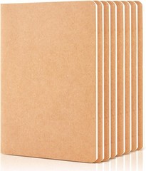 feela 8 Pack Unlined Kraft Paper Notebooks, Blank Journal Brown 8