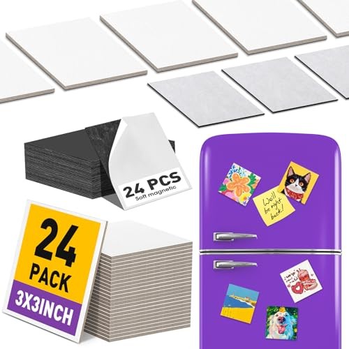 24 Pack 3x3IN Mini Magnetic Canvas Panels, Small Canvases 3 x 3 in (24 Pack)