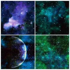 12×12 Galaxy Scrapbook Paper Pad Black Starry Patterned 12inch, Sky