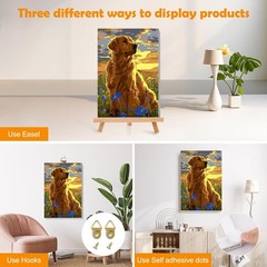 Paint by Numbers Kit for Adults with Frame, Dog Paint by Number Canvas, Flowers