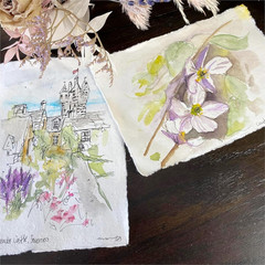 Wanderings Handmade A4 Cream Mixed Media Paper with Deckle Edge – 8.3″ X 11.7″ –