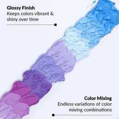 Artist Acrylic Paint Set Beginners Multi Media Art Supplies Durable Vivid Colors