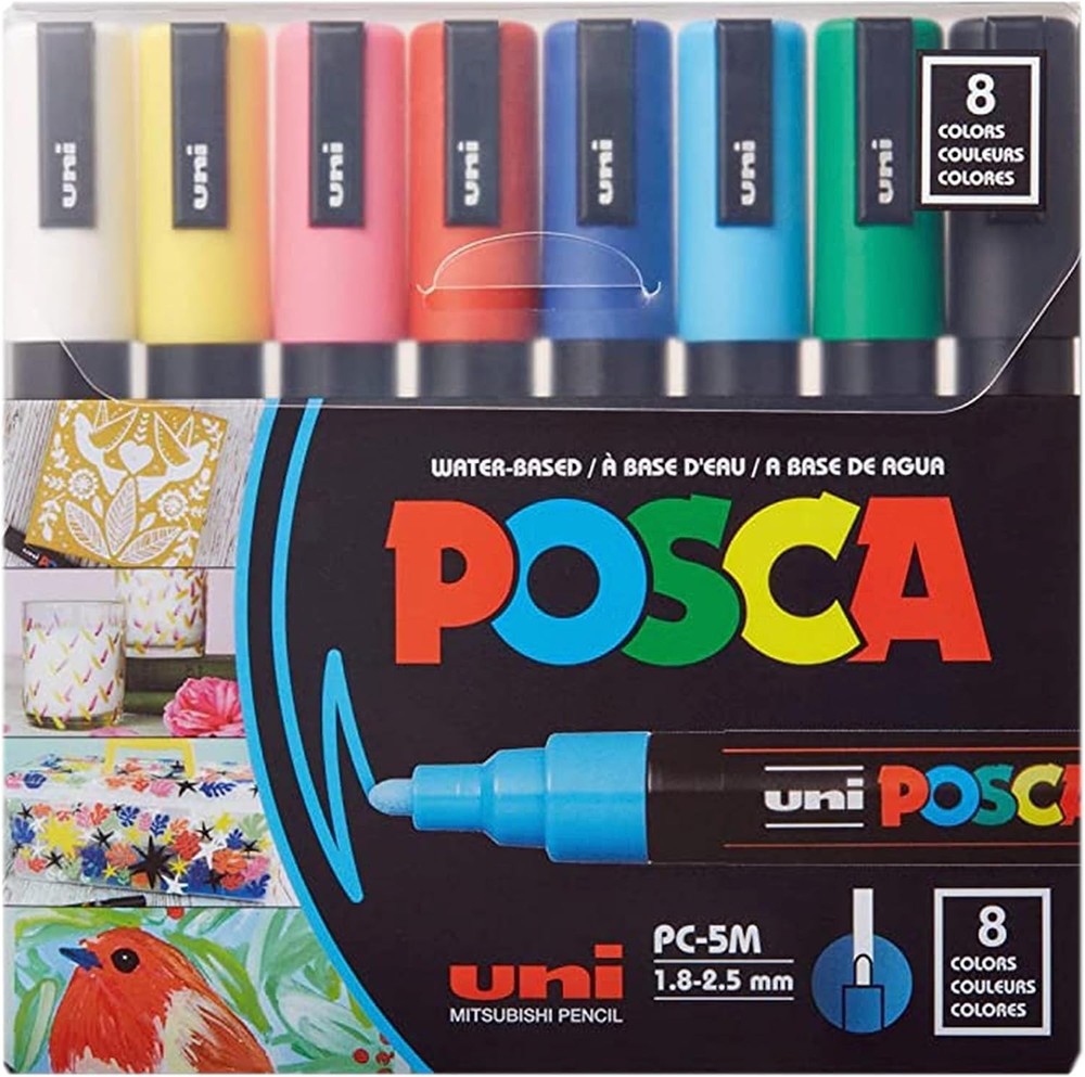 Posca Paint Markers, 5M Medium Acrylic Markers with Reversible Tips, Artist Reco