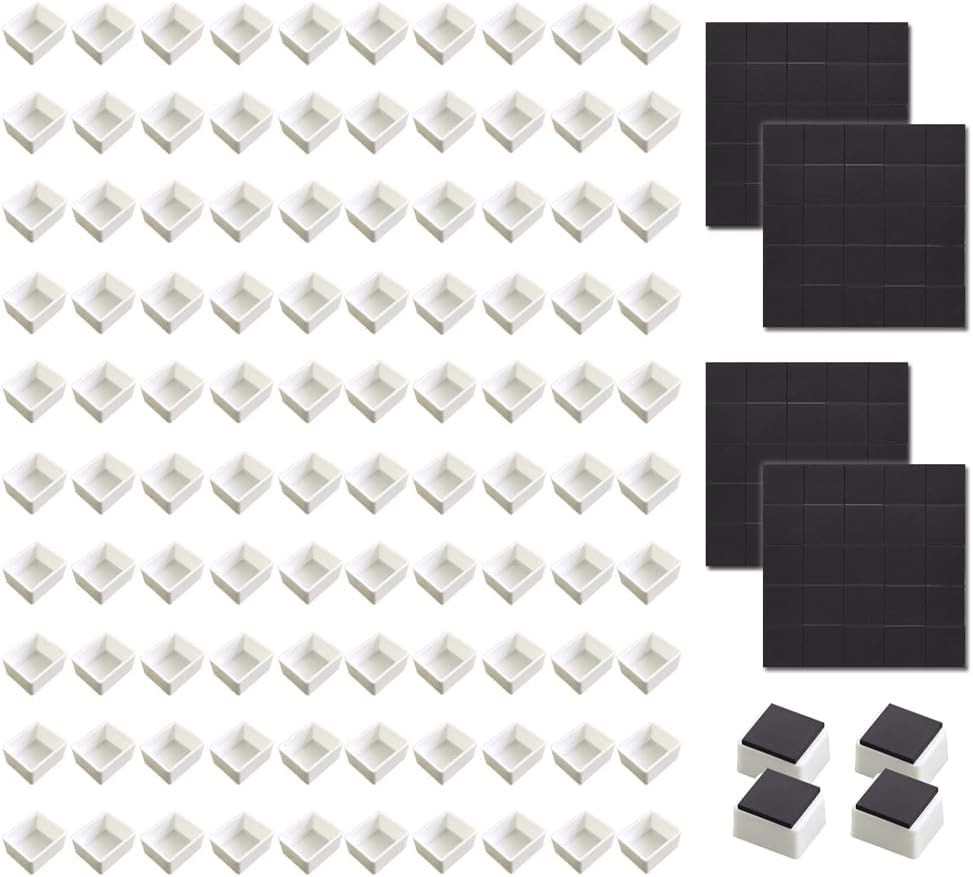 100Pcs Watercolor Half Pans with Magnets Empty Artist Paint Pan Kits for Drawing