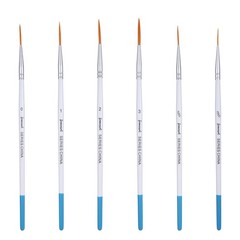 6 PCS Liner Brushes For Painting Professional Sable Fine Point Tip Watercolor