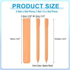 6 Pcs 0.5mm Rollerball Pens, Gel Ink Pens for Gift, Orange