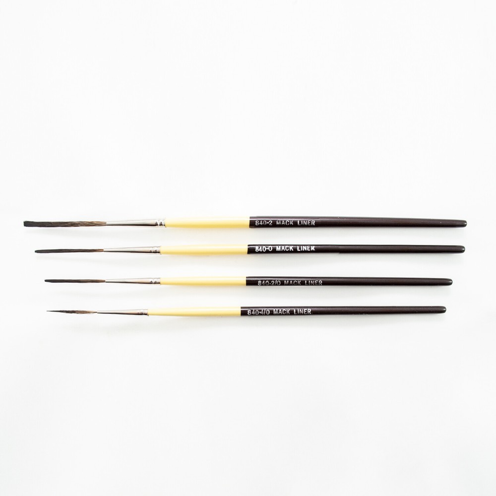 Mack Series 840 Outliner Synthetic Pinstriping Paint Brush Sizes 4/0 – 4 OR SET