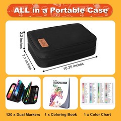 120 Colors Dual Tip Brush Pens Art Markers for Adult Coloring Books, Artist D…