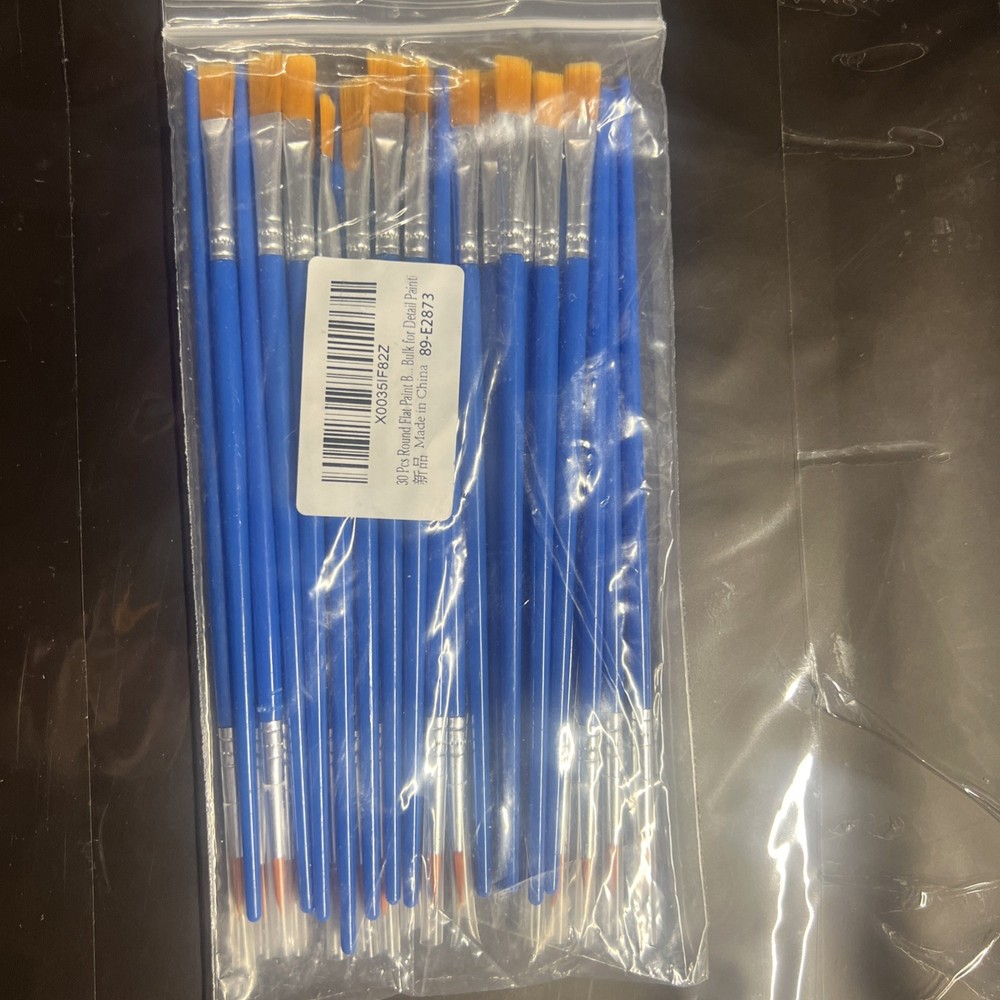 5 Pack 150pcs Round Flat Paint Brushes
