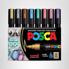 Professional-Grade 8 Metallic Marker Set with Reversible Tips – Multicolor