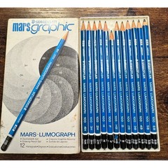 Vintage Staedtler Mars Lumograph 100 G12 Drawing Pencil Set 12 Degrees Germany