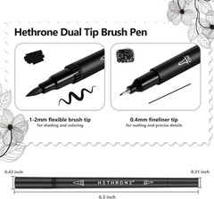 Black Markers for Drawing – Brush Pens with Felt Tips for Artists – Calligrap…