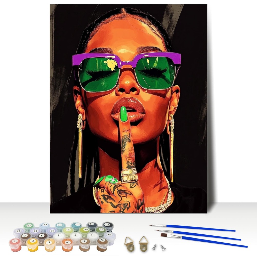 Fashion Portrait Paint by Numbers Kit for Adults Beginner, Trendy Lady Adult …
