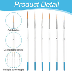 Script Liner Brush, 6 PCS Highly Flexible Paint Brushes Extra Long Fine Point…