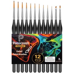 12PC Miniature Brushes, Pacocoast Detail Paint Brushes Set for Fine Detailing &