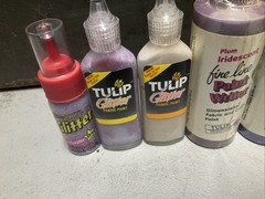 5 Tulip Slick Fine Line Paint Writers & Glitter (Plum & Periwinkle)