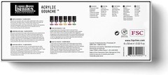 Professional Acrylic Gouache Paint, 6 x 59ml 2-oz, Fluorescents Set