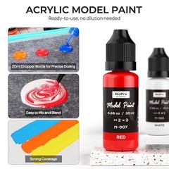30 Colors Acrylic Model Paint Set – 20ml Ready to Use, Brush & Airbrush Compatib