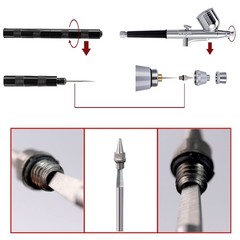 Airbrush Painting Cleaning Tools Kit, Air Brush Accessories Spray Gun Cleaner Wa