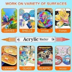 168 Colors Acrylic Paint Markers and ACRYLIAC PAINT PENS for Rock, Wood, Fabr…