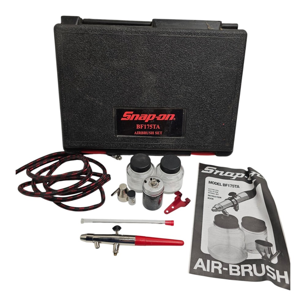 Snap-on Airbrush Set BF175TA Dual Action Bottom Feed Red Case