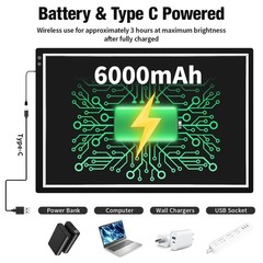Zocelight A1(35.4”x 23.6”) Large Rechargeable Light Pad for Diamond Black