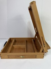 Wood Portable Art Easel & Storage Box For Drawing & Painting Supplies & Tools