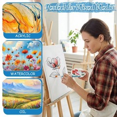 50 PCS 0.7 Inch Artist Filbert Paint Brushes Soft Nylon Hair Wood Handle