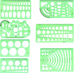 7 Pack Drawings Templates Stencil, Circle Template for Geometric Drawing Sten…
