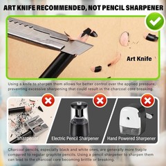 Colored Charcoal Drawing Set, 12 Pastel Chalk Pencils for Sketching and Shading