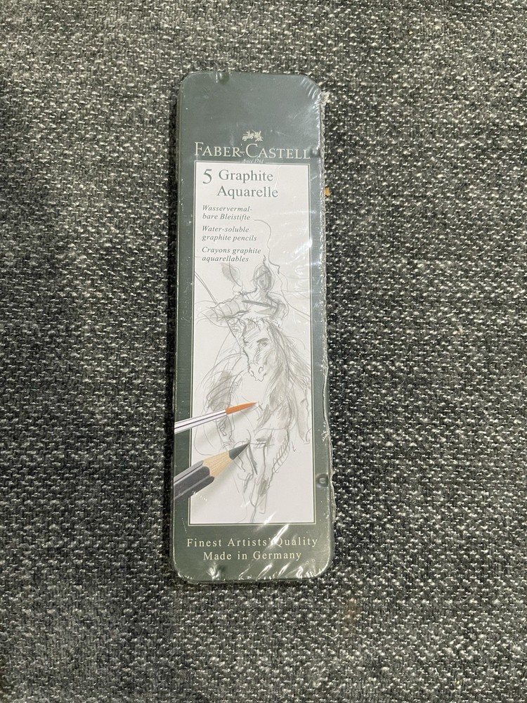 Faber-Castell Graphite Aquarelle Pencil Set 5 Water-Soluble Graphite Germany NEW