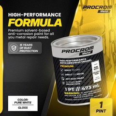 High Coverage Gloss White Metal Paint with 15 Rust Resistance, 128 Fl Oz