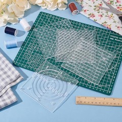 4Pcs Acrylic Sashiko Stencil – Dots, Lines, Arcs, Slashes – Acrylic Embroidery