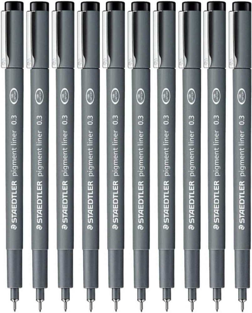 0.3 Mm Pigment Liner Fineliner Sketching Drawing Drafting Pens Pack Of 10