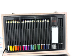 iBayam 150-Piece Deluxe Wooden Storage Box & Art Set for All Ages