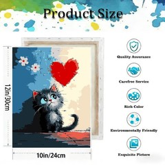 Paint by Numbers Kit for Adults Beginner,Love Cat Adult Paint by Number Kits on