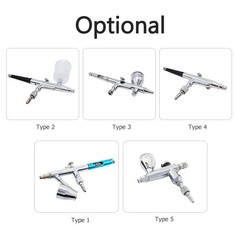 0.35mm Siphon Feed Dual-Action Airbrush Kit Set Spray Gun with 5cc & 22cc Flu…
