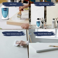 Studio Acrylic Gesso – Liquid Gesso Primer for Arylic Painting, Surface Prep