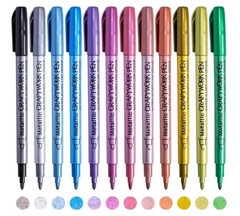 1-3x Metallic Brush Paint Pen thick marker art Craft Metal Gold Silver Permanent