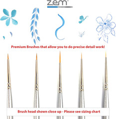 Brush Golden Taklon Miniature Detail Artist Brush Set Long Liner 20/0, Mini Line