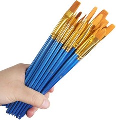 Acrylic Paint Brush Set, 5 Packs / 50 pcs Nylon Hair Brushes for All 50, Blue
