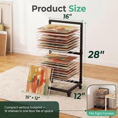OFFICEROO Art Drying Rack for Classroom (Black/White)