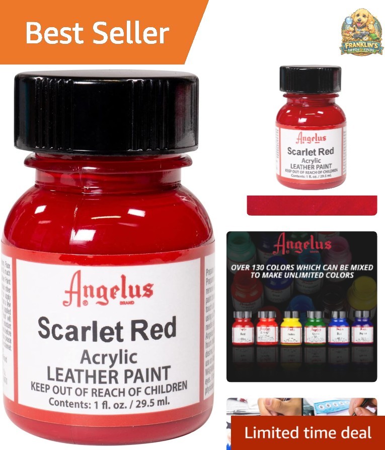 Acrylic Leather Paint Scarlet Red 1oz