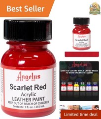 Acrylic Leather Paint Scarlet Red 1oz